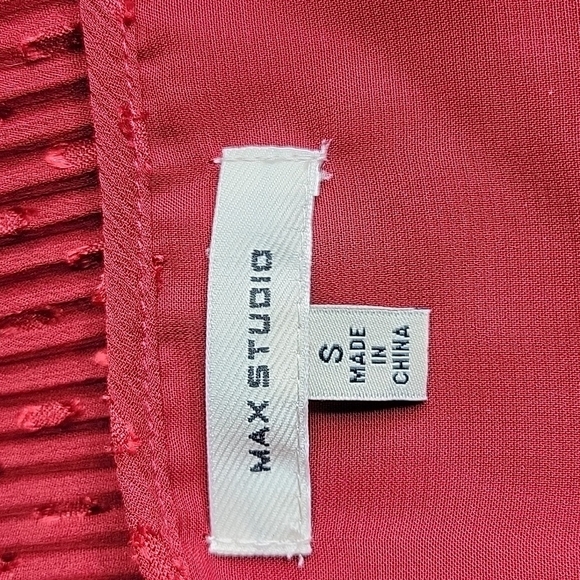 MAX STUDIO Red Abstract Crinkled Blouse Small‎ - Picture 6 of 6